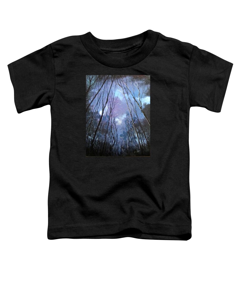 Landscape Toddler T-Shirt featuring the painting Starlight by Barbara O'Toole