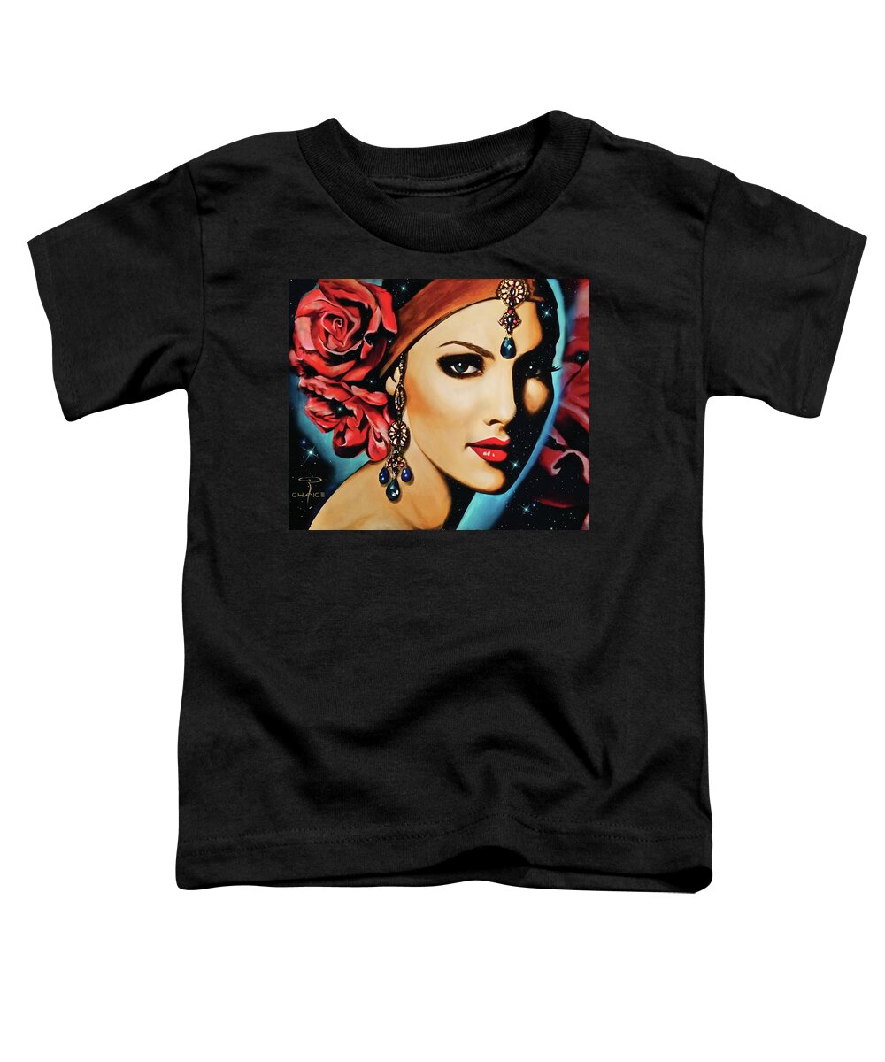 Gypsy Toddler T-Shirt featuring the mixed media Starlight Rose by Robyn Chance