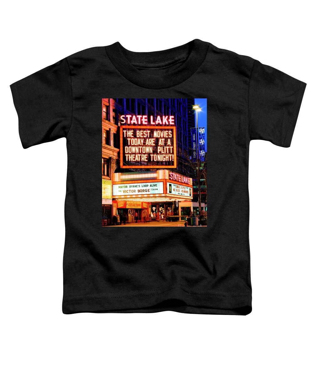 Vaudeville Toddler T-Shirt featuring the photograph State-Lake Theater by Tom Jelen