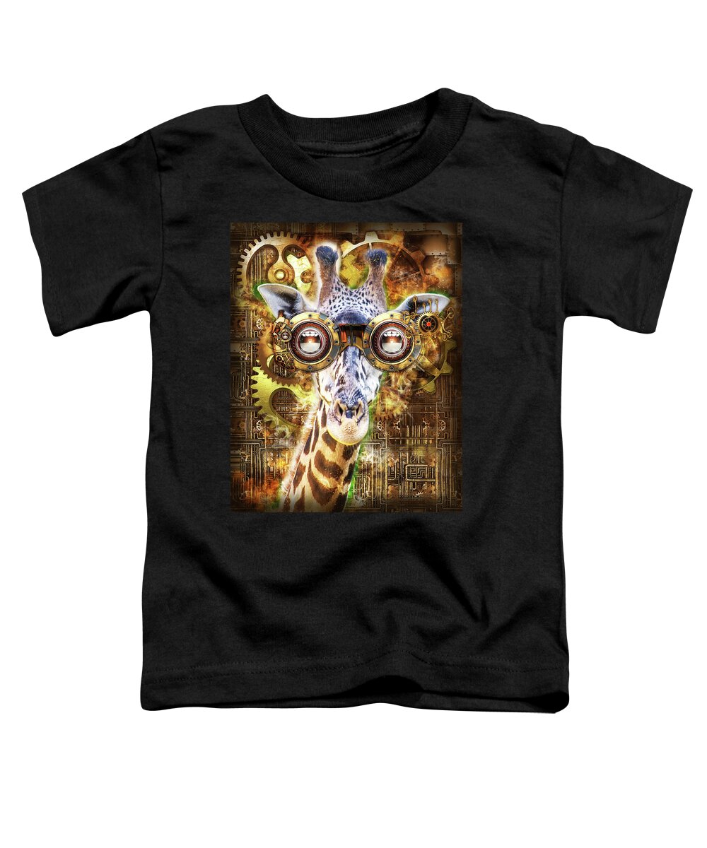 Giraffe Toddler T-Shirt featuring the digital art Steam Punk Giraffe by Anthony Murphy