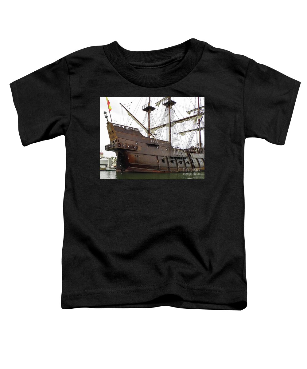 El Galeon Toddler T-Shirt featuring the photograph Stern Lamp And Balcony by D Hackett