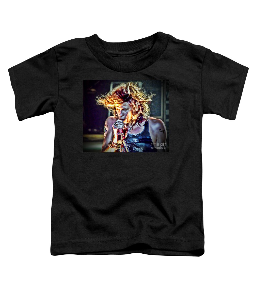 Steven Tyler Toddler T-Shirt featuring the photograph Steven Sings by Traci Cottingham