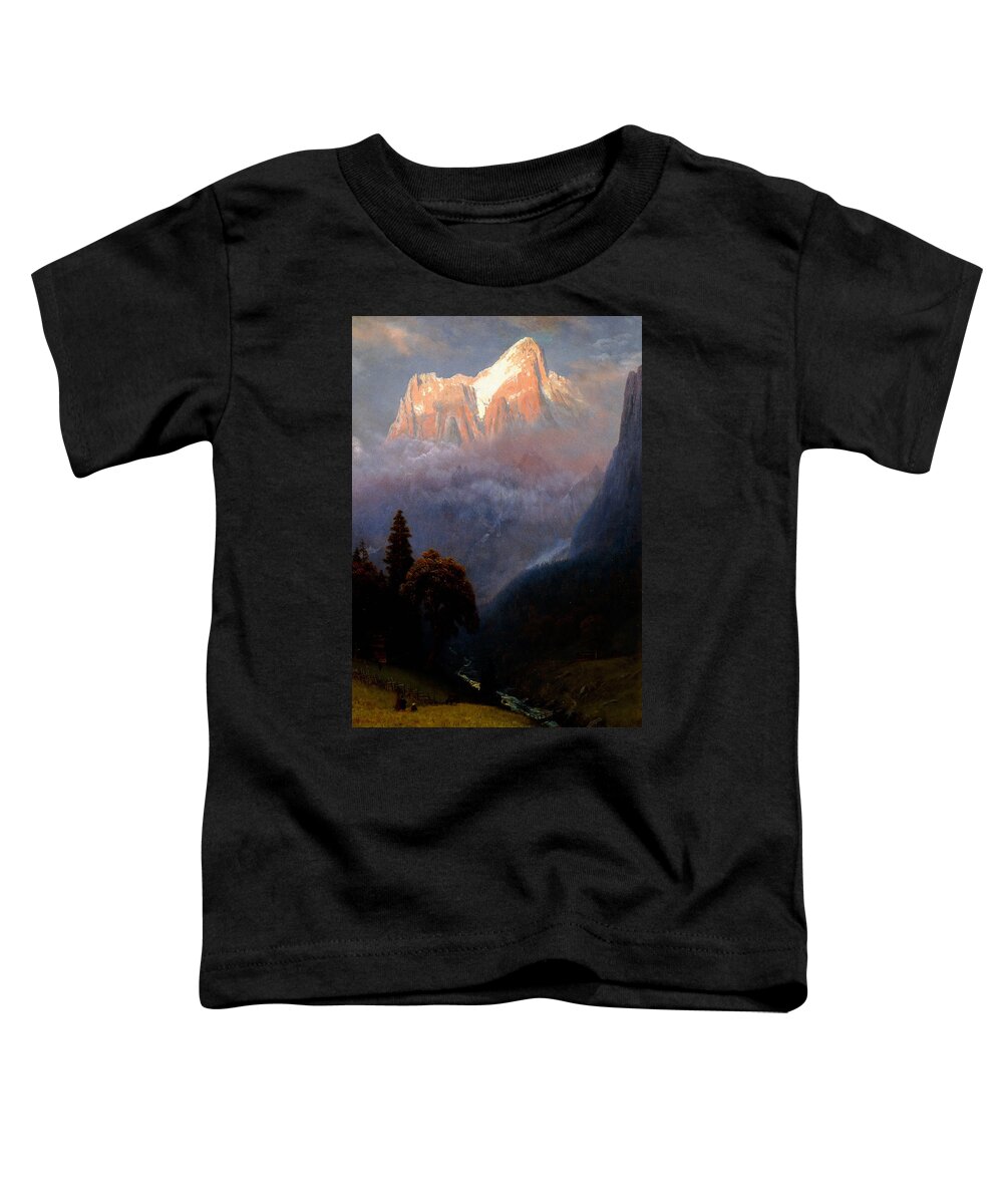 Mountain Toddler T-Shirt featuring the painting Storm Among the Alps by Albert Bierstadt