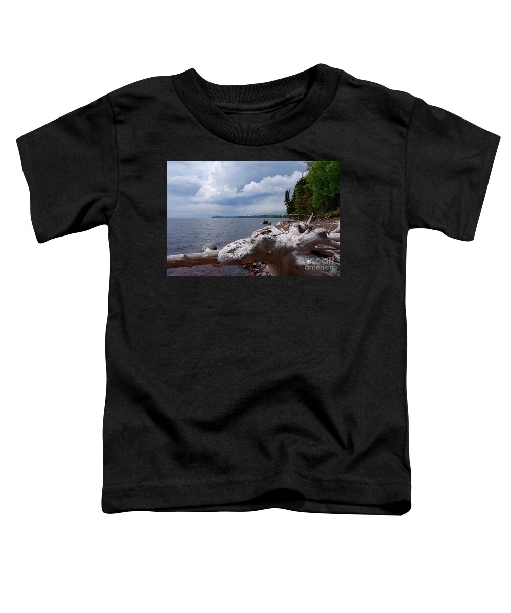 Lake Superior Toddler T-Shirt featuring the photograph Stormy Sunday by Sandra Updyke