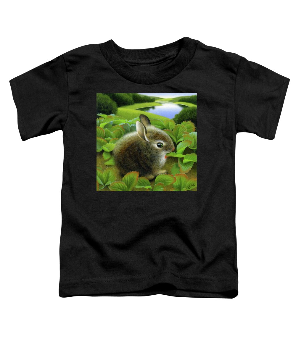 Bunny Toddler T-Shirt featuring the painting Strawberry by Chris Miles