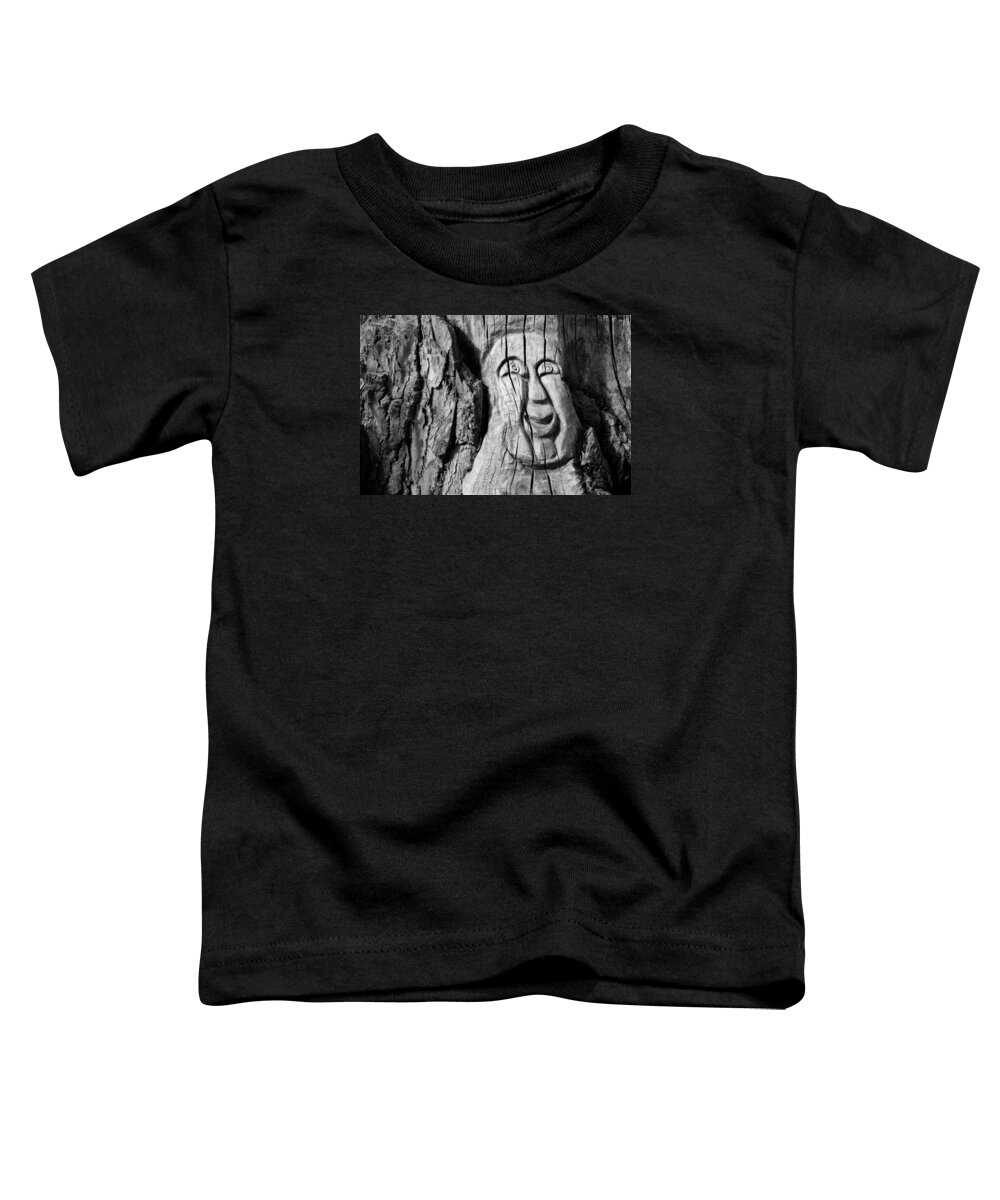 Tree Stump Toddler T-Shirt featuring the photograph Stump face 3 by Stephen Holst