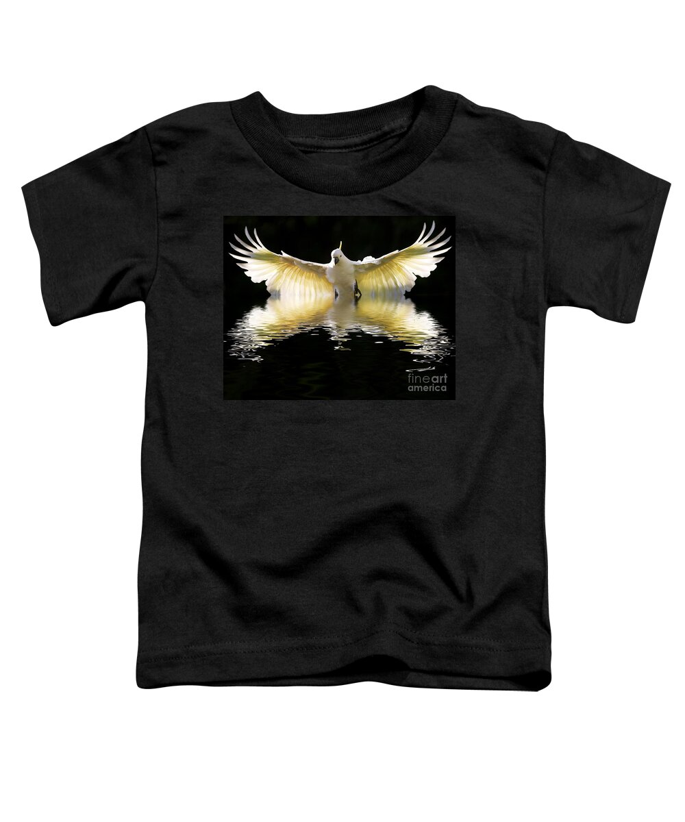 Bird In Flight Toddler T-Shirt featuring the photograph Sulphur crested cockatoo rising by Sheila Smart Fine Art Photography