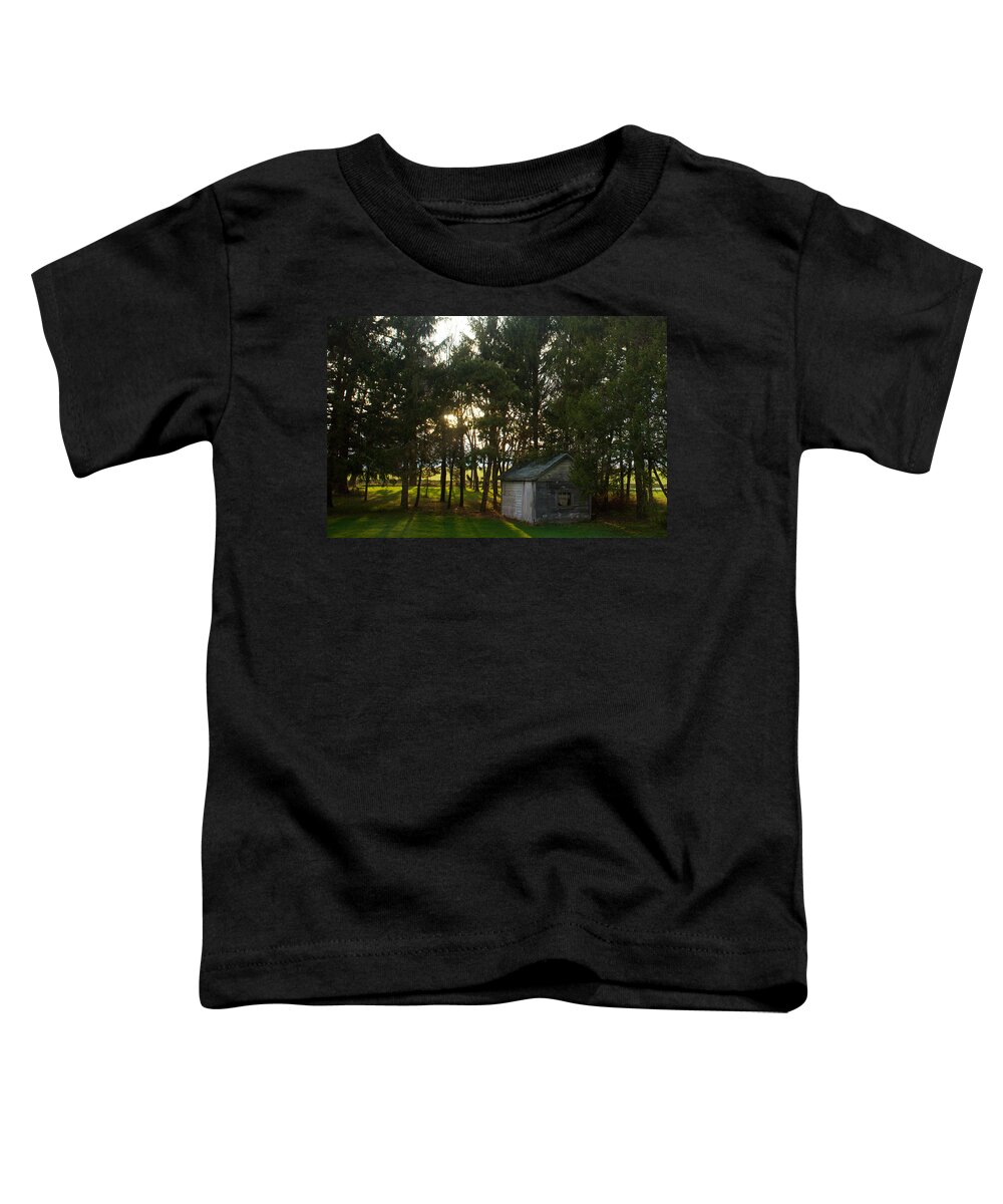 Rural Toddler T-Shirt featuring the photograph Summer pool house by Brooke Bowdren