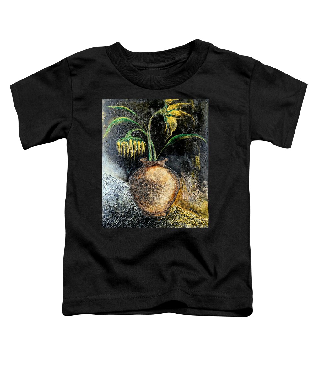Sunflower Toddler T-Shirt featuring the painting Sunflower by Farzali Babekhan
