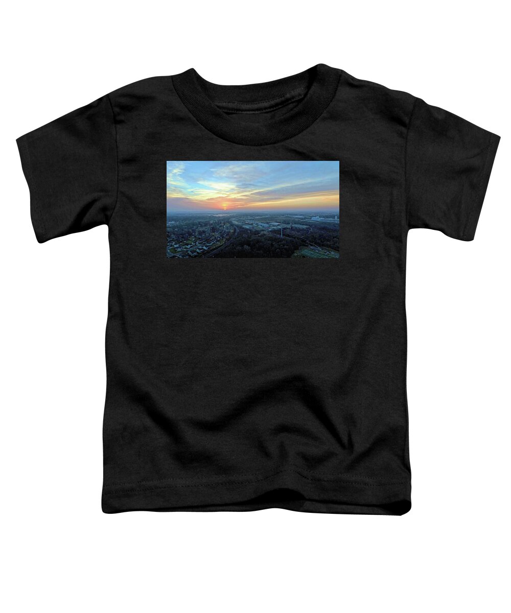 Sunrise Toddler T-Shirt featuring the digital art Sunrise at 400 AGL by David Luebbert