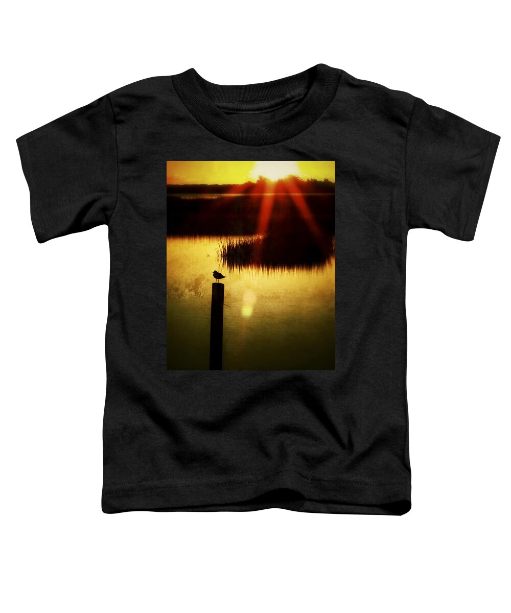 Bird Toddler T-Shirt featuring the photograph SUNRISE SUNSET PHOTO ART - A RAY OF HOPE by JO ANN TOMASELLI by Jo Ann Tomaselli