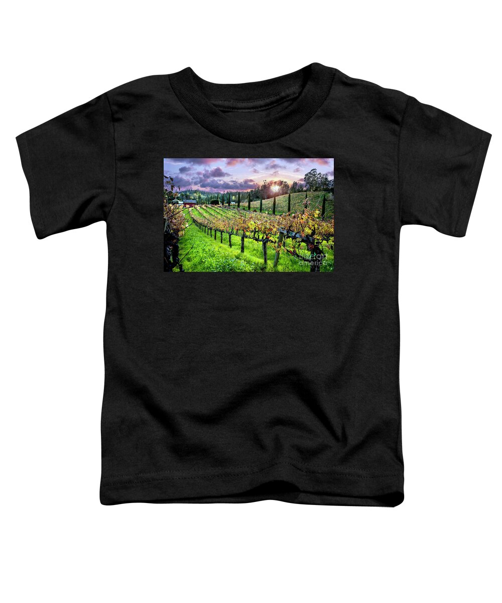 Napa Toddler T-Shirt featuring the photograph Sunset at the Palmers by Jon Neidert