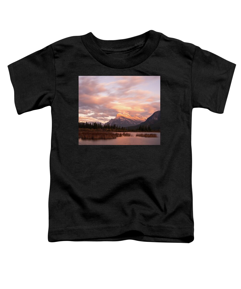 Mount Rundle Toddler T-Shirt featuring the photograph Sunset on Mount Rundle by Alex Lapidus