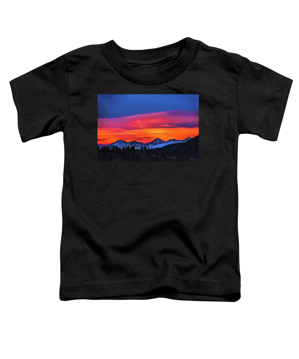Sunset Toddler T-Shirt featuring the photograph Sunset Over Torreys and Grays Peaks by Stephen Johnson