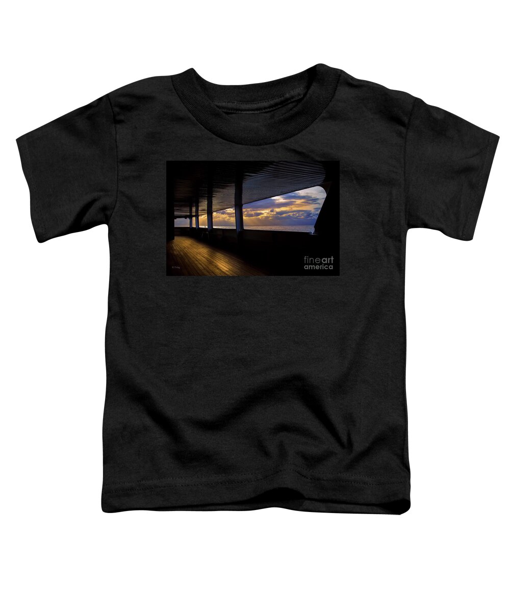 Sunsets Out At Sea Toddler T-Shirt featuring the photograph Sunset Thru the Quiet Part of the Ship by Rene Triay FineArt Photos