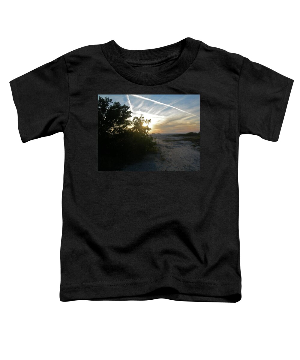 Sunset Toddler T-Shirt featuring the photograph Sunset Trails by Deborah Ferree