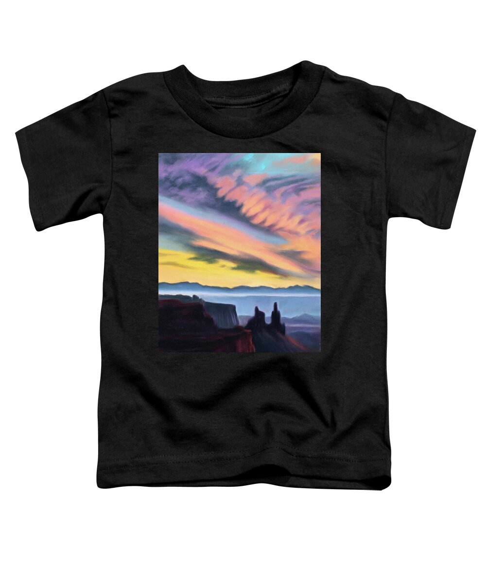 Canyonlands Toddler T-Shirt featuring the painting Sunset View by Sandi Snead