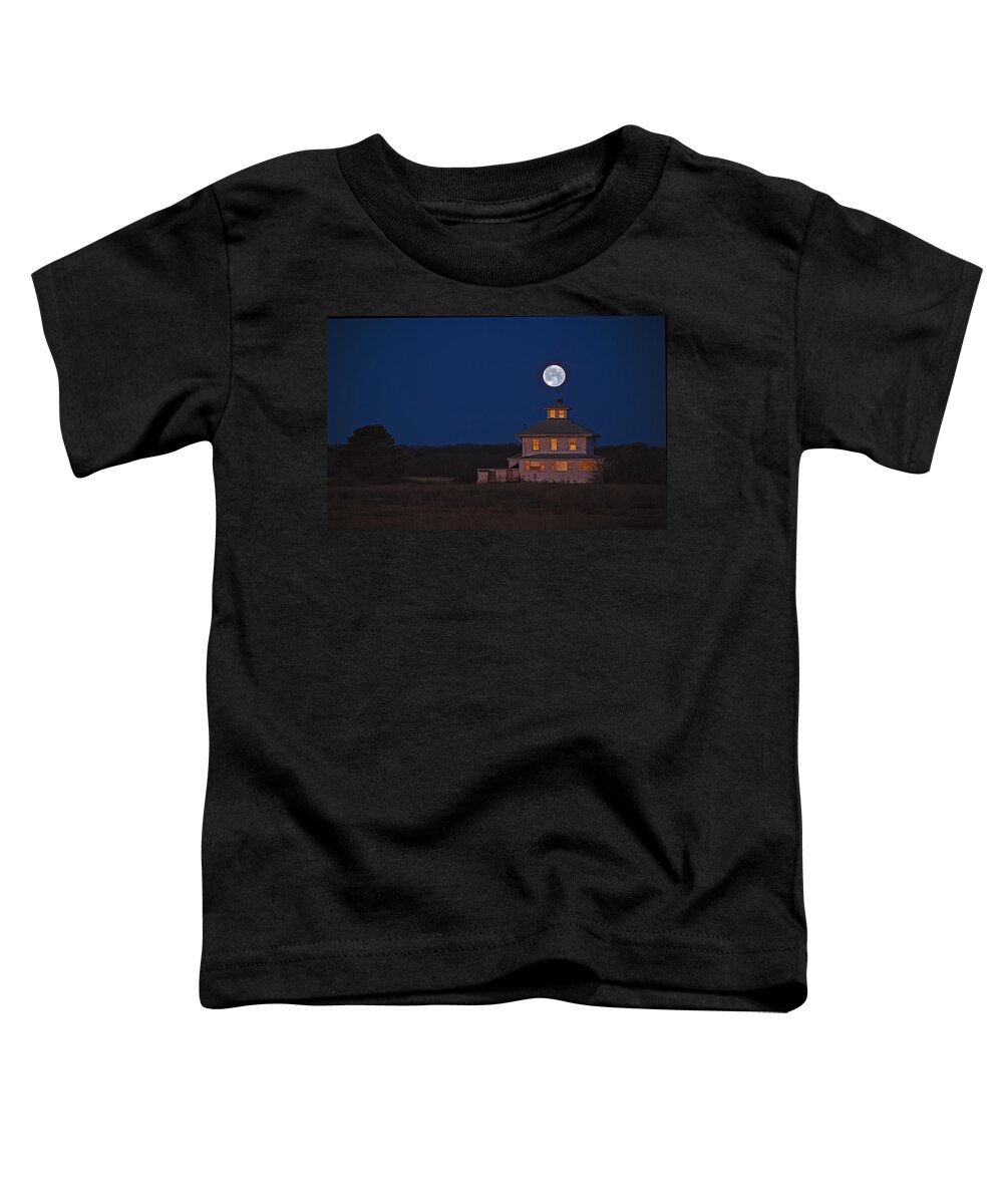 Plum Island Toddler T-Shirt featuring the photograph Super Moonset at Sunrise March 2011 by Rick Mosher