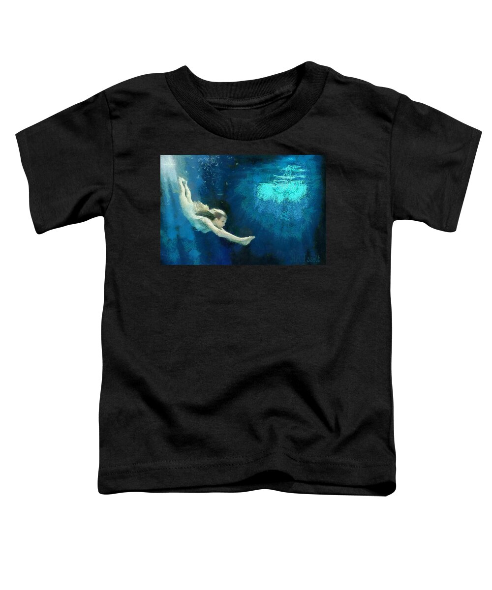 Dive Toddler T-Shirt featuring the digital art Swim and Dive X by Humphrey Isselt
