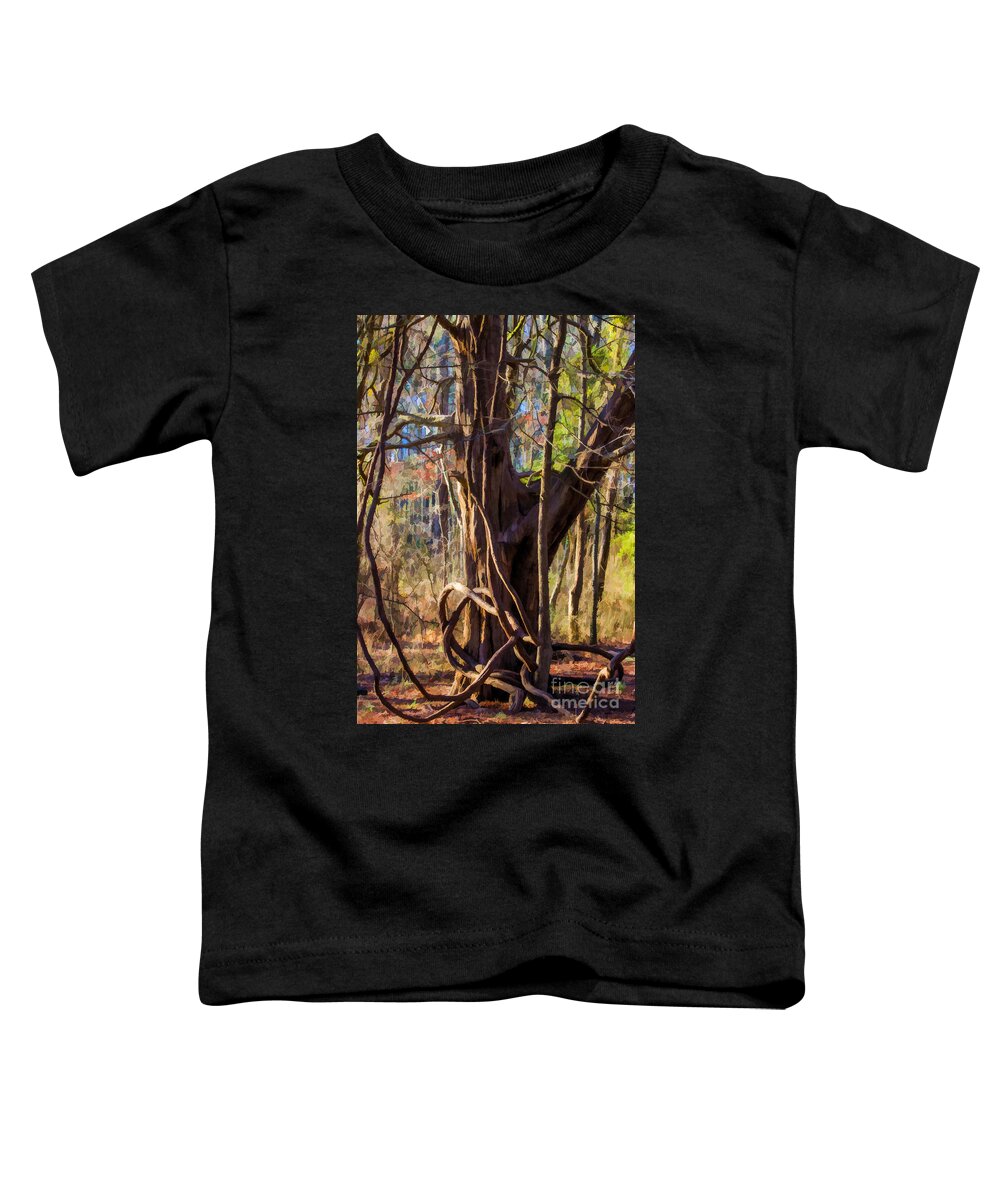 Tangled Toddler T-Shirt featuring the photograph Tangled Vines on Tree by Roberta Byram