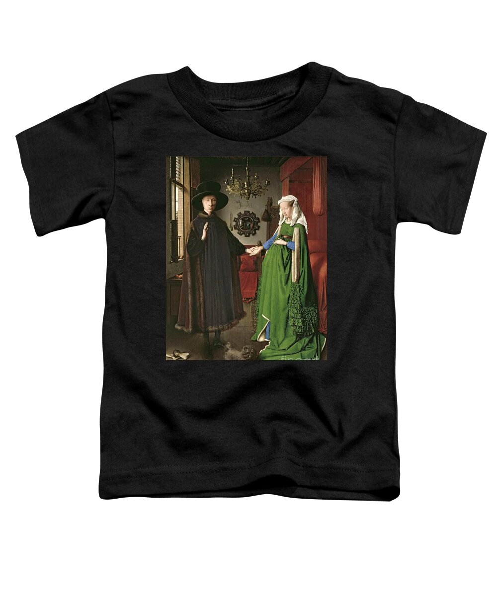 Jan Van Eyck Toddler T-Shirt featuring the painting The Arnolfini Marriage by Jan van Eyck
