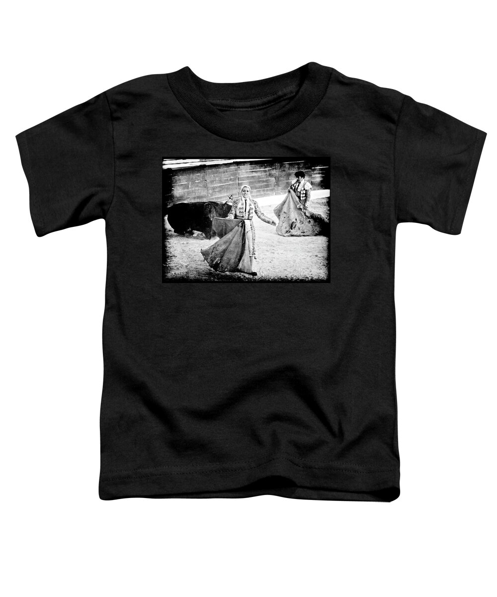 Pictorial Toddler T-Shirt featuring the photograph The Blonde, the bull and the Coup de Gras Bullfight by Jennifer Wright