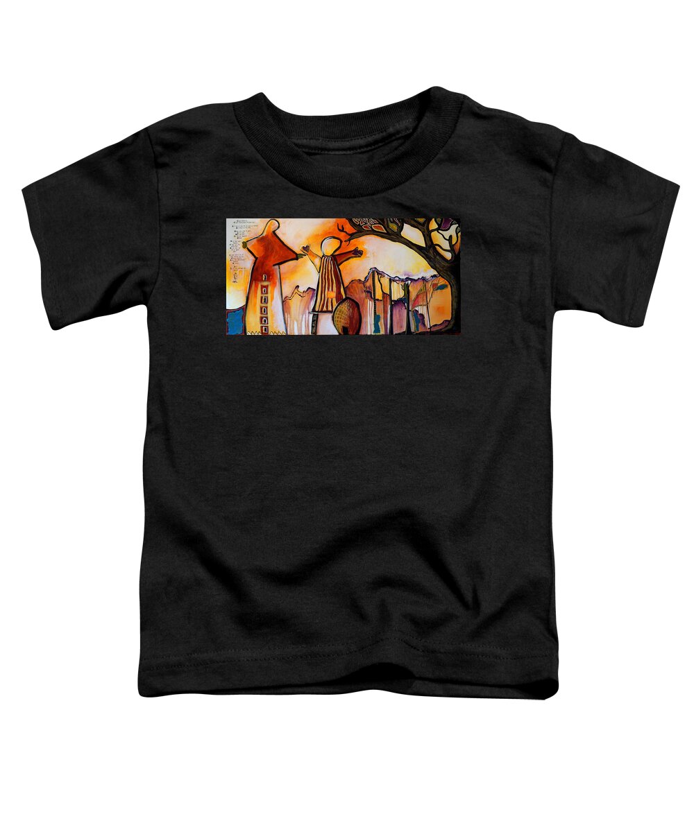 Hafiz Toddler T-Shirt featuring the painting The Both of Us by Theresa Marie Johnson