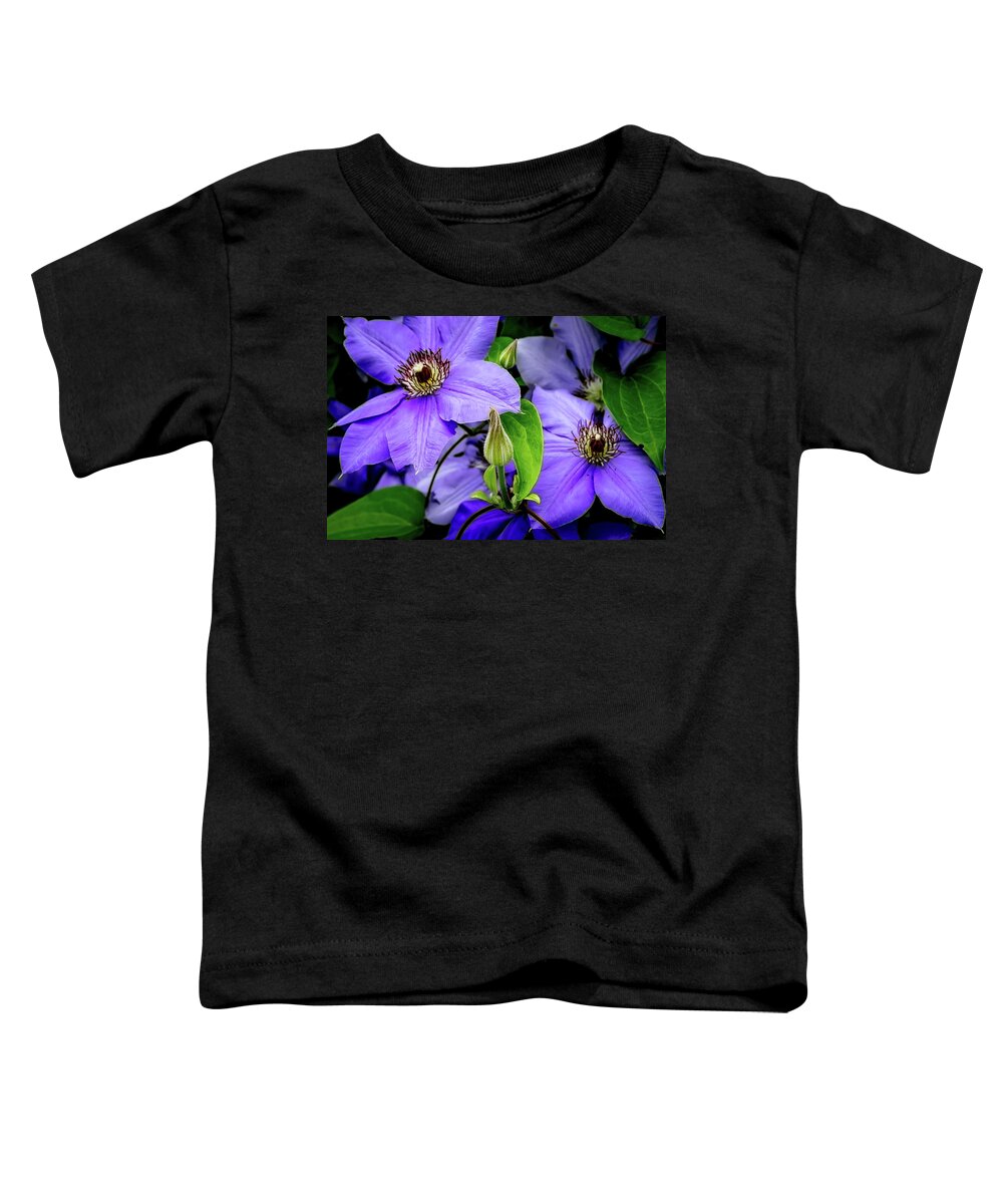 Flower Toddler T-Shirt featuring the digital art The Clematis Bud by Ed Stines
