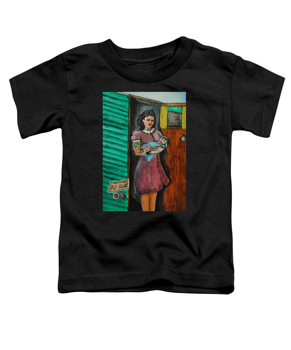 Trailers Toddler T-Shirt featuring the painting The Day he was Born by Patricia Arroyo