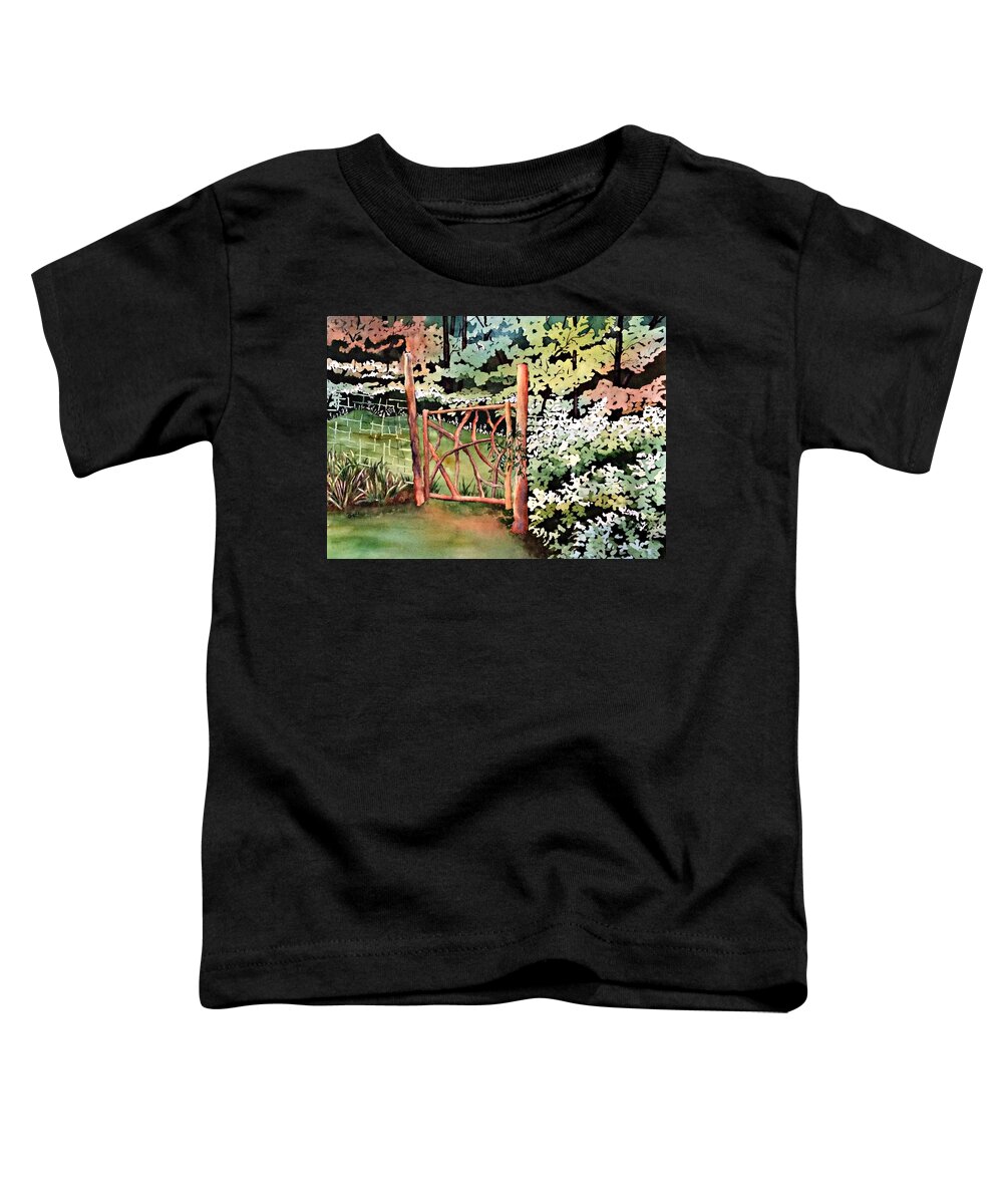 Gate Toddler T-Shirt featuring the painting The Gate by Beth Fontenot