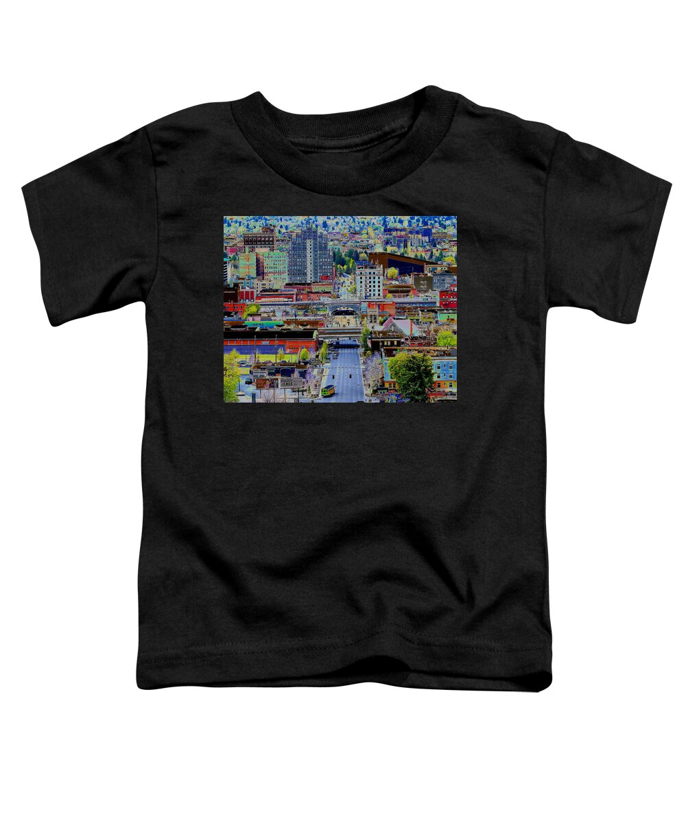 Photo Art Toddler T-Shirt featuring the photograph The Heart of Downtown Spokane by Ben Upham III