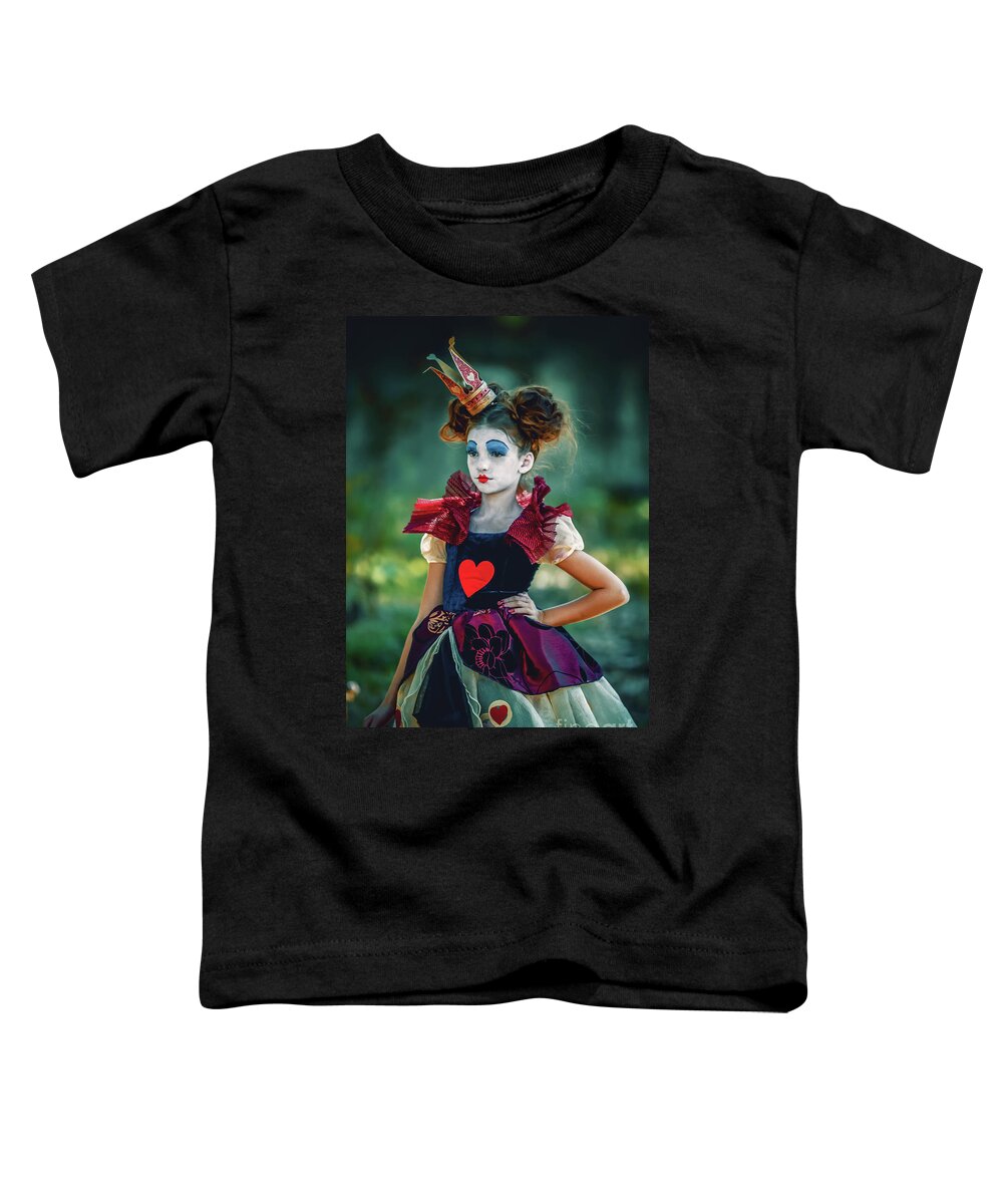 Art Toddler T-Shirt featuring the photograph The Queen of Hearts Alice in Wonderland by Dimitar Hristov