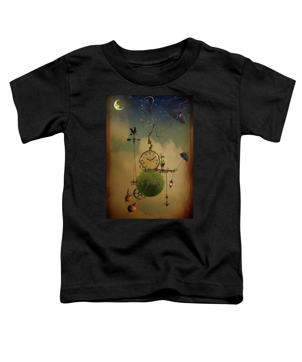 Time Travel Toddler T-Shirt featuring the painting The Time Chasers by Joe Gilronan