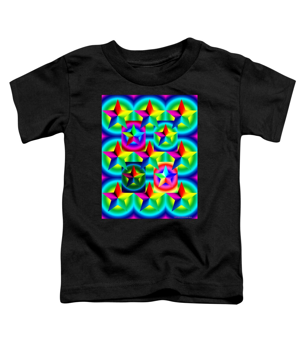 Pentacle Toddler T-Shirt featuring the digital art Thirteen Stars with Ring Gradients by Eric Edelman