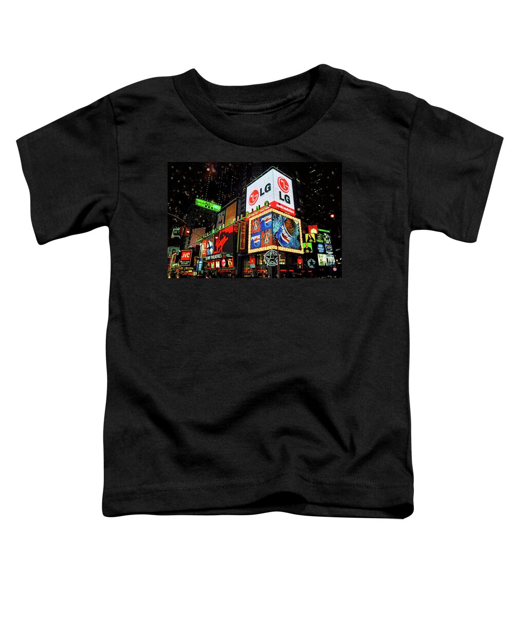 Nyc Toddler T-Shirt featuring the photograph Times Square - Old New York City by Joann Vitali