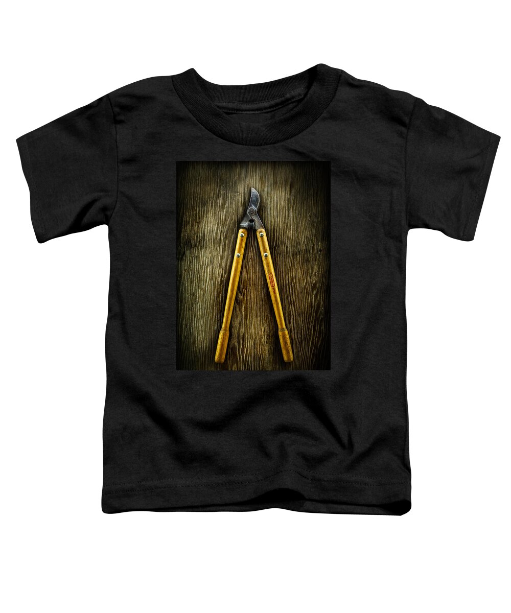Industrial Toddler T-Shirt featuring the photograph Tools On Wood 34 by YoPedro