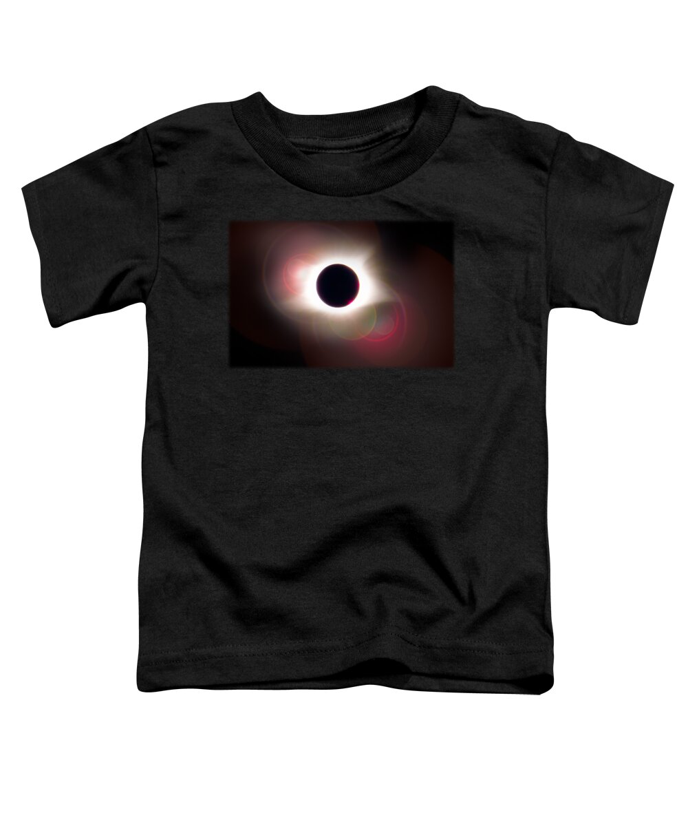 Total Toddler T-Shirt featuring the photograph Total Eclipse of the Sun T Shirt Art with Solar Flares by Debra and Dave Vanderlaan