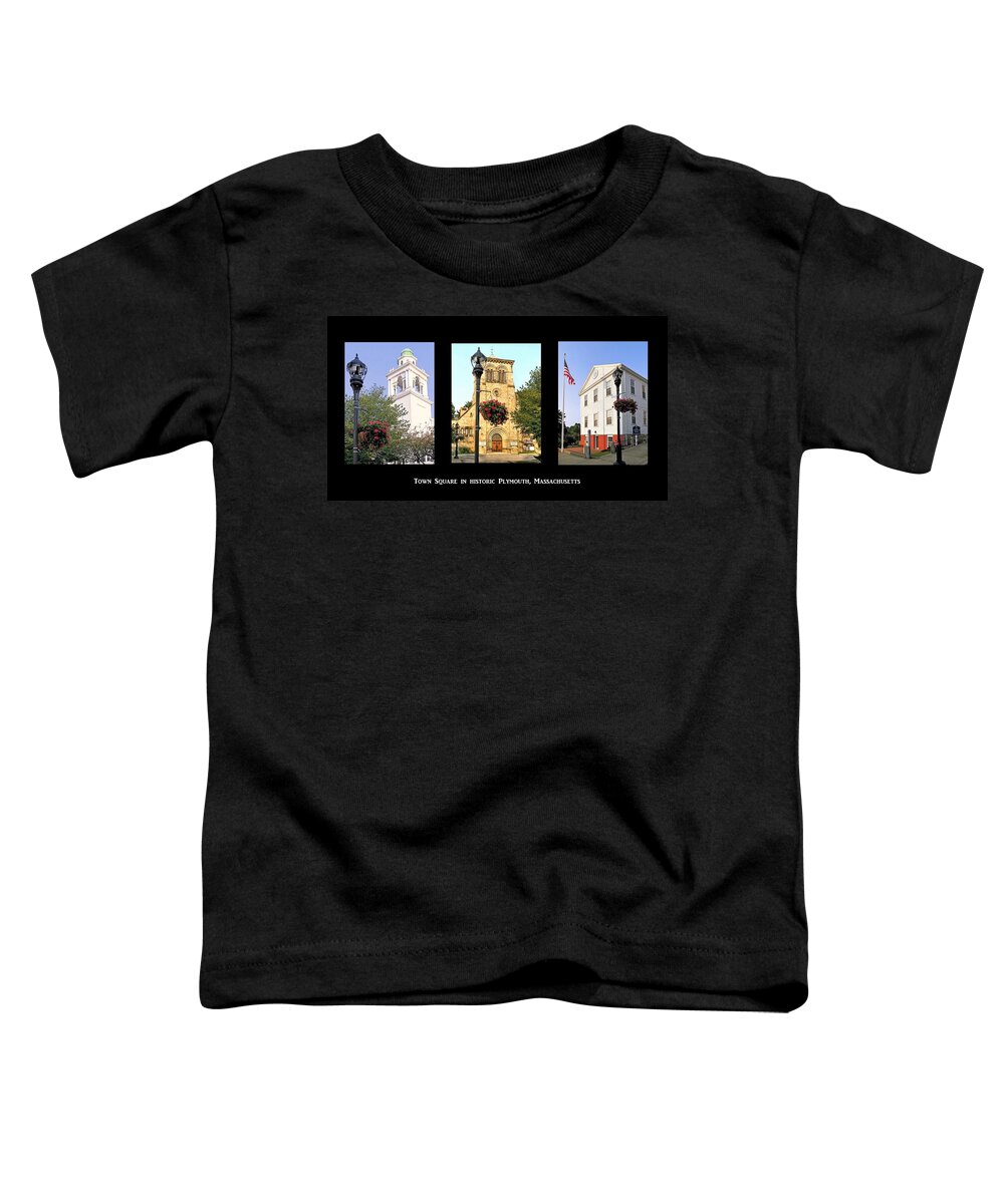 Town Square Toddler T-Shirt featuring the photograph Town Square Plymouth Massachusetts by Janice Drew