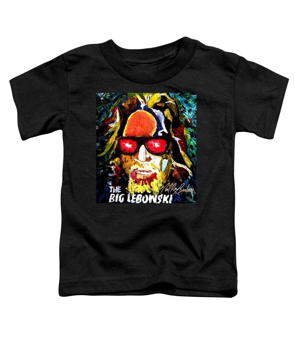 The Big Lebowski Toddler T-Shirt featuring the painting tribute to THE BIG LEBOWSKI by Neal Barbosa