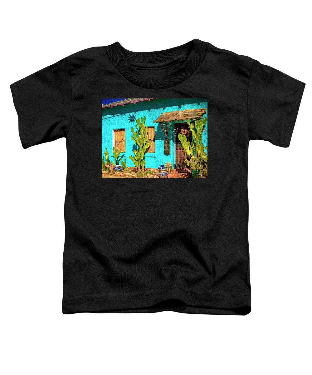 Arizona Toddler T-Shirt featuring the painting Tucson Blue by Sandra Selle Rodriguez
