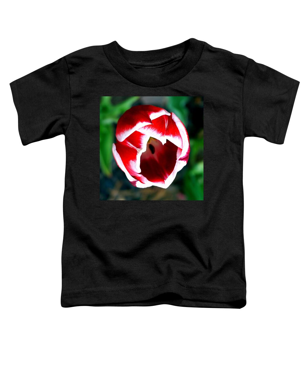 Spring Toddler T-Shirt featuring the photograph Tulip opening by Katy Hawk