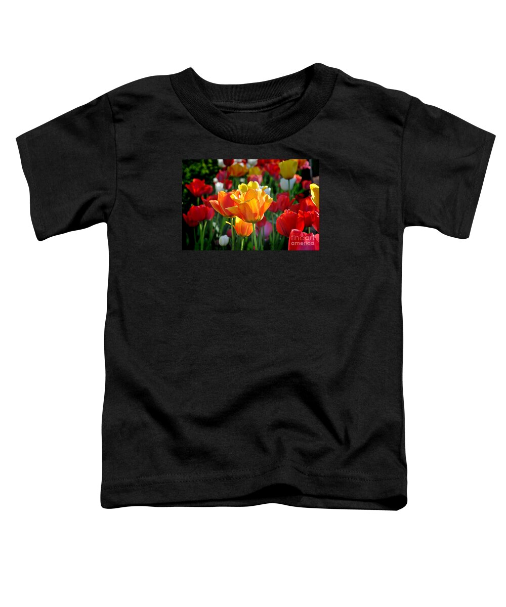 Nature Toddler T-Shirt featuring the photograph Tulips In The Spring by Nava Thompson