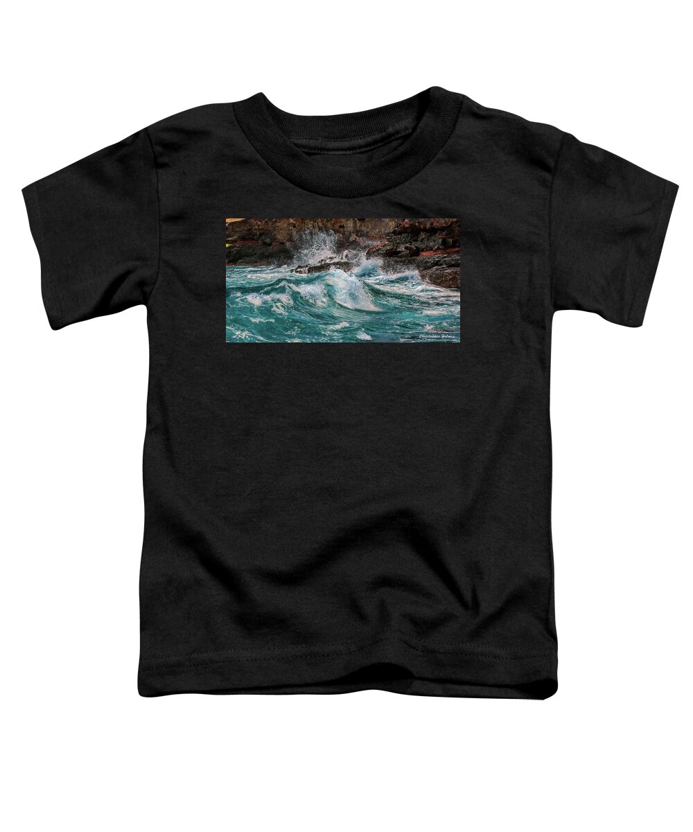 Blue Toddler T-Shirt featuring the photograph Turmoil in Blue by Christopher Holmes