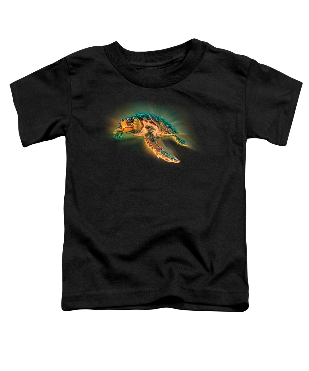 Turtle Toddler T-Shirt featuring the photograph Undersea Turtle by Debra and Dave Vanderlaan