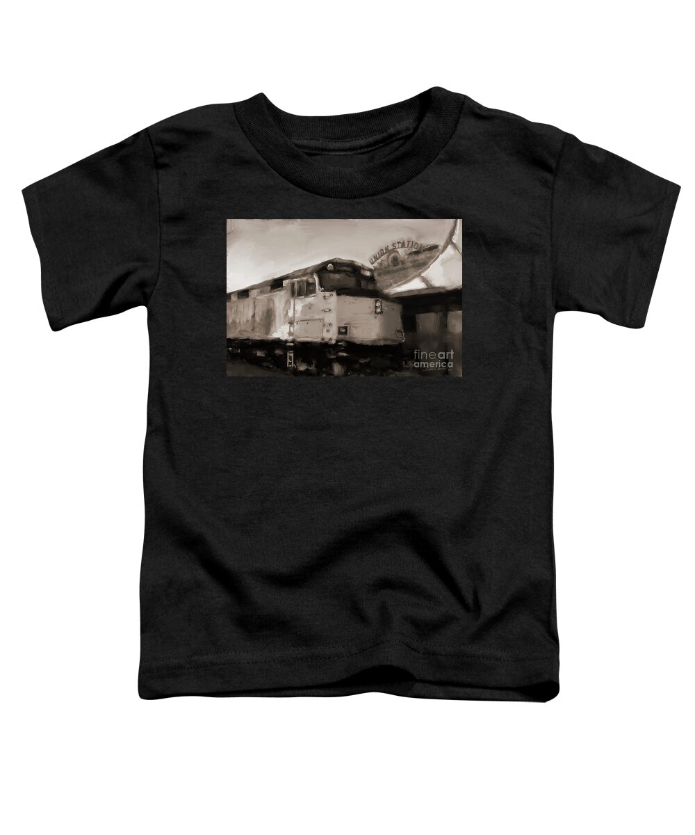 Train Toddler T-Shirt featuring the digital art Union Station Train by Dwayne Glapion