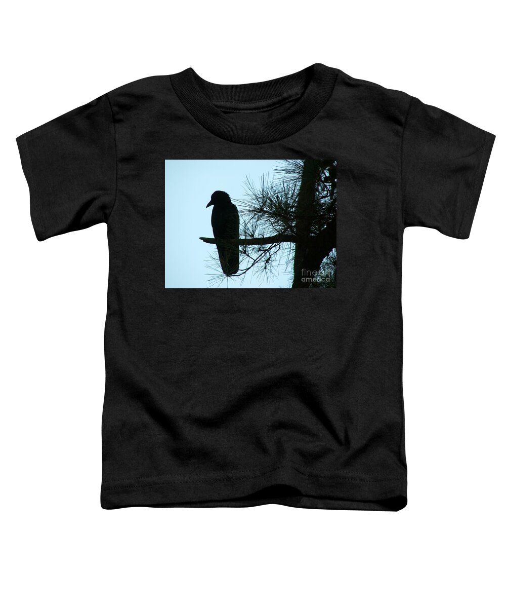 Bird And Tree Silhouette Toddler T-Shirt featuring the photograph Unknown Visitor by Rosanne Licciardi
