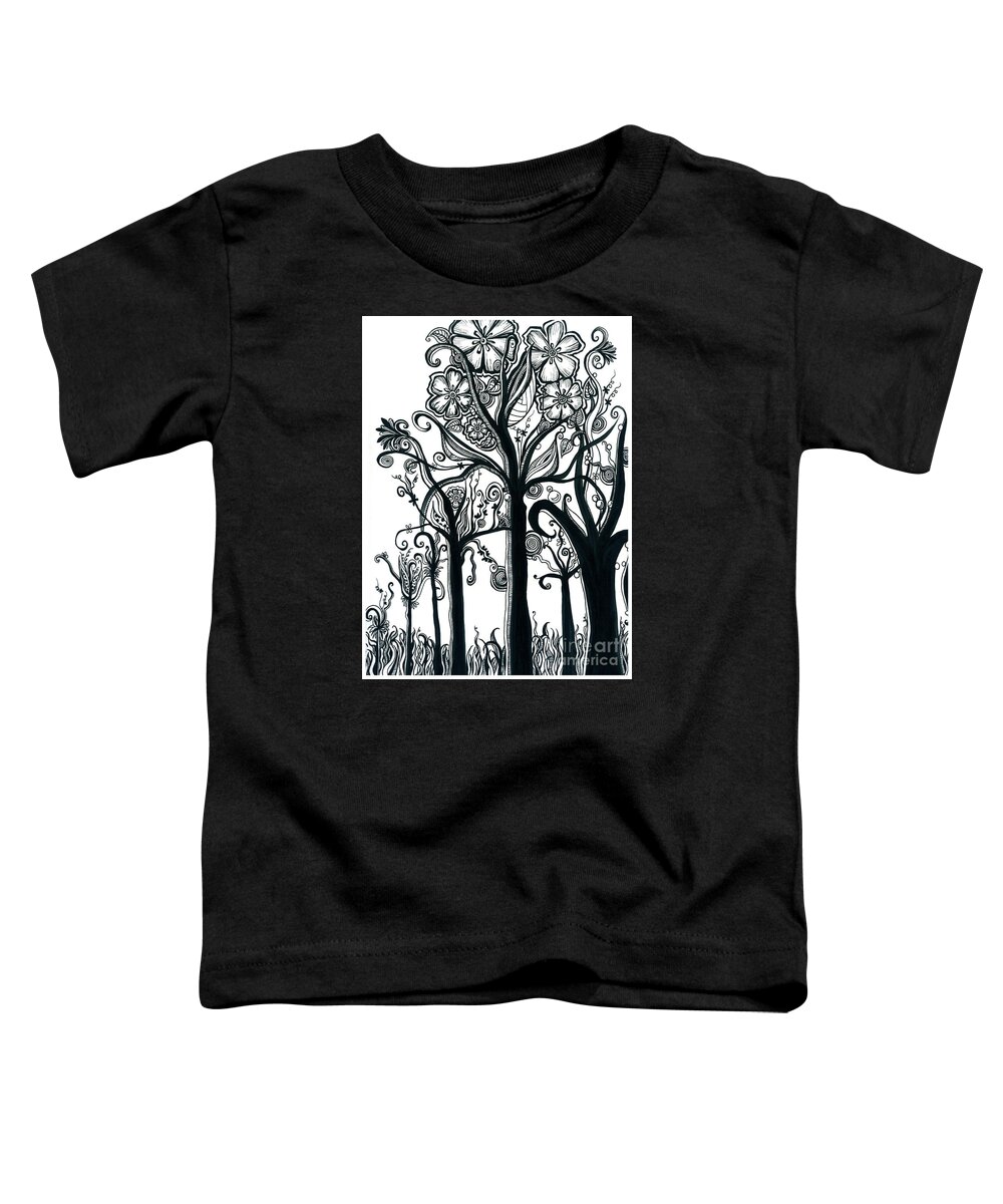 Trees Toddler T-Shirt featuring the drawing Uplifting by Danielle Scott