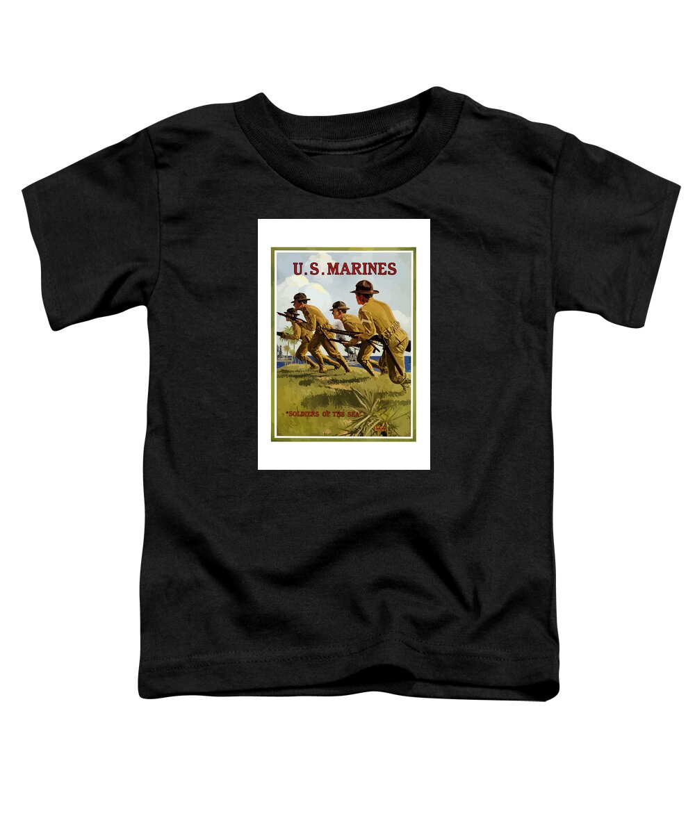 Marines Toddler T-Shirt featuring the painting US Marines - Soldiers Of The Sea by War Is Hell Store