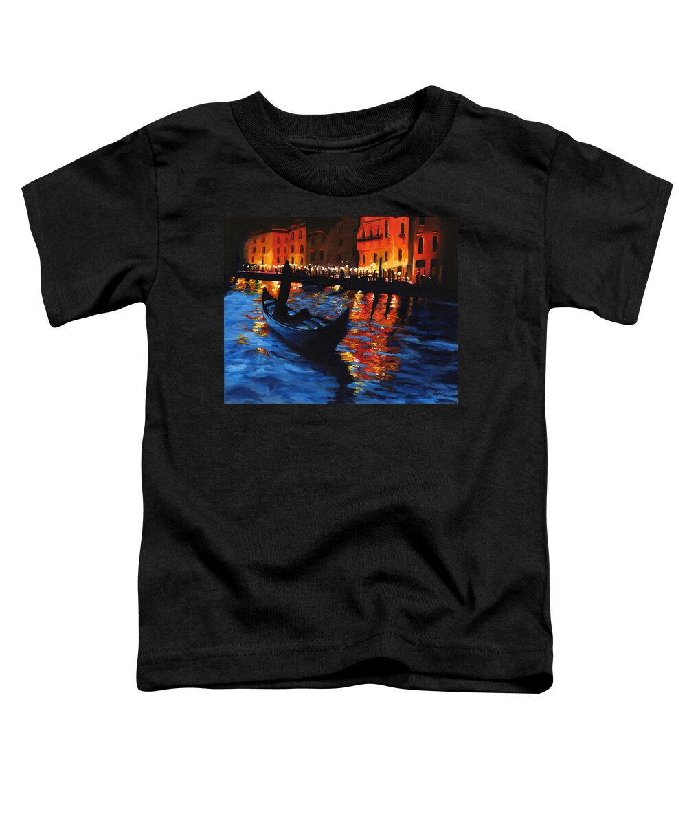 Landscape Toddler T-Shirt featuring the painting Venice Lights by Vic Ritchey