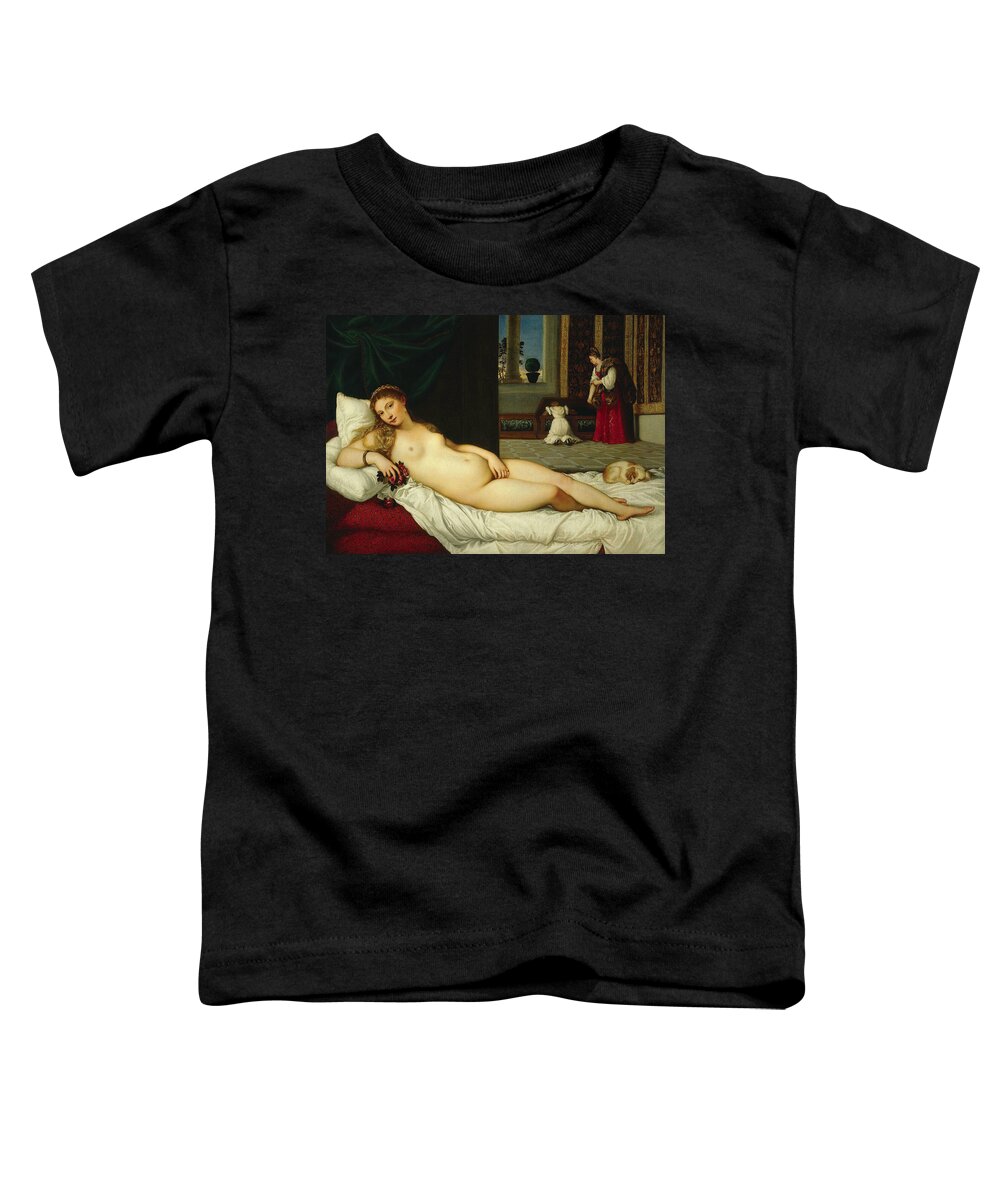 Titian Toddler T-Shirt featuring the painting Venus of Urbino, 1538 by Titian